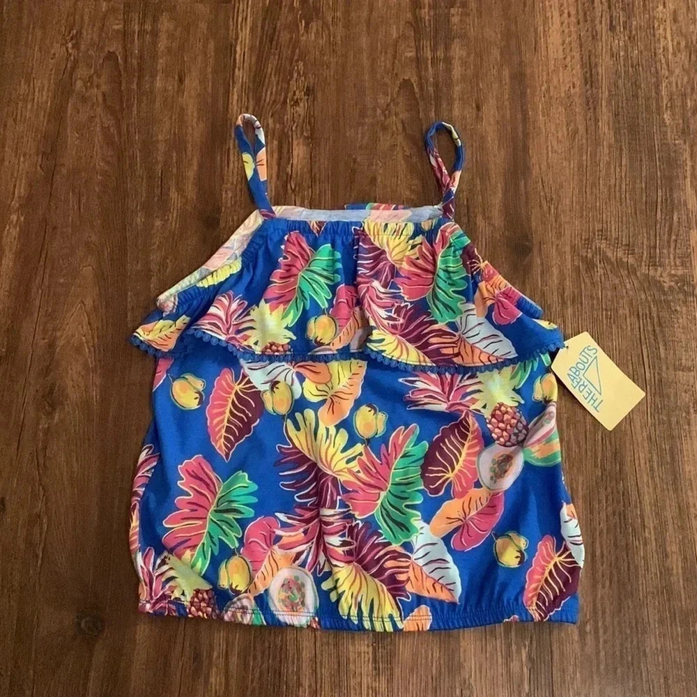 Thereabouts Tank Top Racing Blue Leaf - Picture 2 of 5